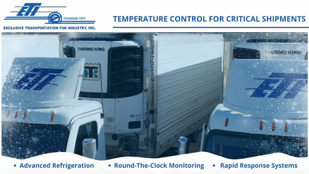 picture of refrigerated trucks used for cold chain shipments and logistics