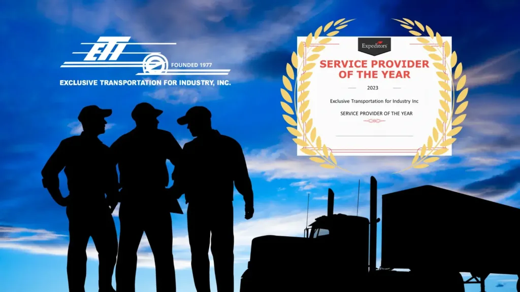 Expeditors 2023 Service Provider of the Year award for their critical shipments and hot shot trucking the the northeast and mid-atlantic area