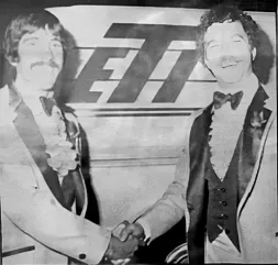 Newspaper clipping of ETI Trucking's Founders in 1977