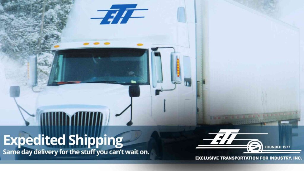 expedited shipping tractor trailer by ETI Trucking
